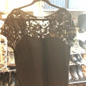 Black lace tee
